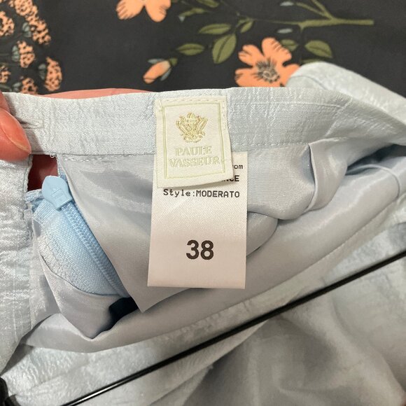 Vintage Paule Vasseur Baby Blue Silk Two-Piece Matching Set - Picture 6 of 7